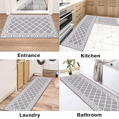 Hebe Kitchen Rug Sets 2 Piece With Runner Non Slip Kitchen Rugs And Mats Washable Kitchen Mats Set For Floor Indoor Doormat Runner Rugs For Kitchen Laundry Hallway Entryway #TOP7