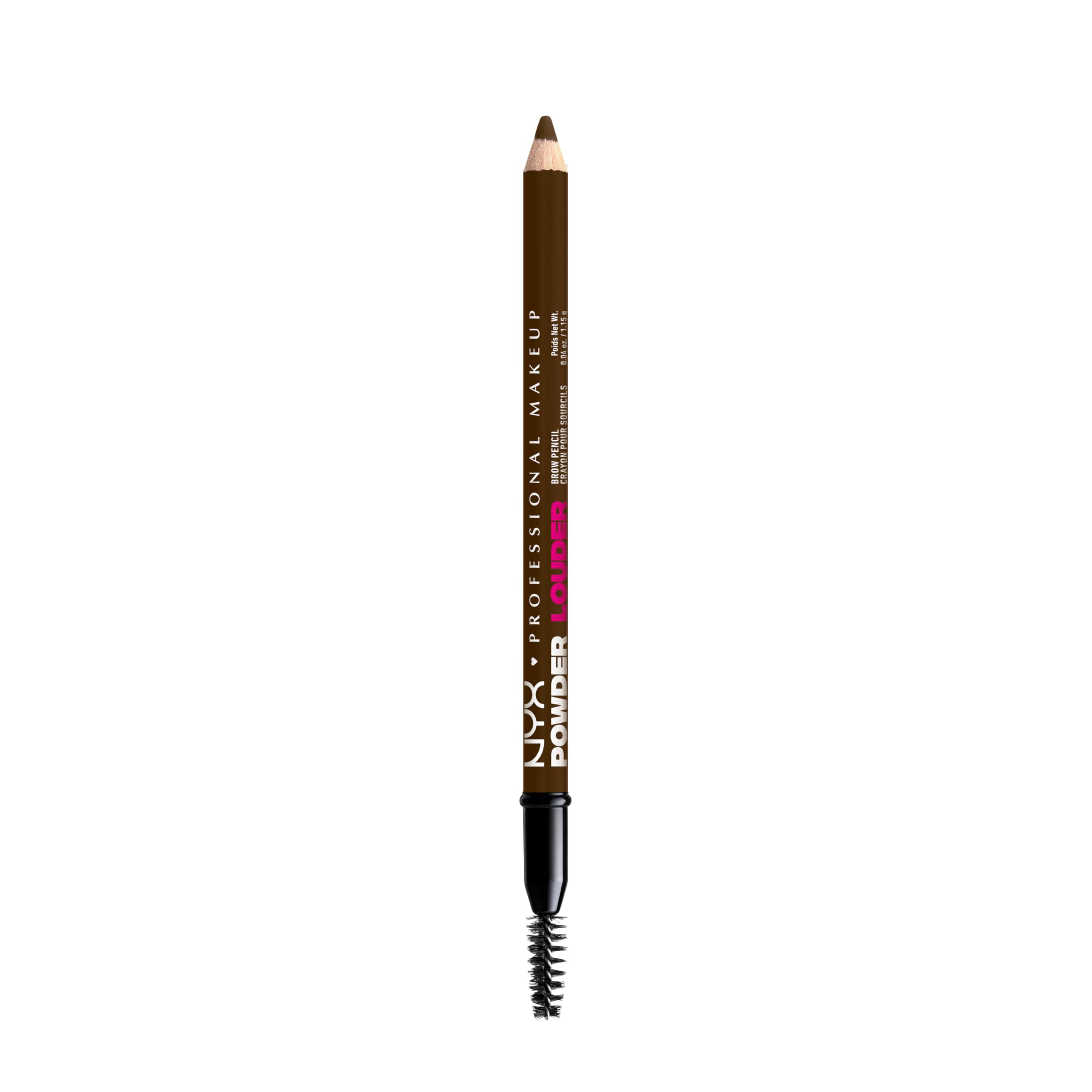 NYX Professional Makeup, Ołówek do brwi, z bambusową mikrofibrą, dla naturalnego efektu, trwały do 12 godzin, wegańska formuła, Powder Louder, odcień: Espresso
