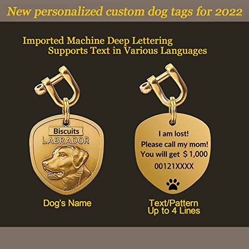 Davisia Pure Copper Pet Id Tags, Personalized Dog Tags,Three-Dimensional Relief Pet Pattern, Lettering On The Front And Back. Custom Pet Tags (Pug, Small) #TOP3