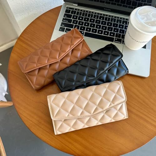 Handbag PU Multi-function Wallet Portable Large Capacity Holding Long Wallet Women Ladies(Black)4