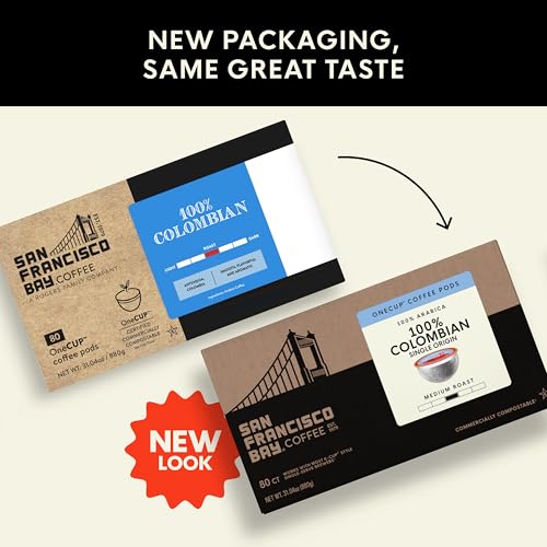 Image of San Francisco Bay K-Cup Coffee Pods, 100% Colombian (80 ct), Medium Roast, Commercially Compostable Single-Serve Coffee Pods