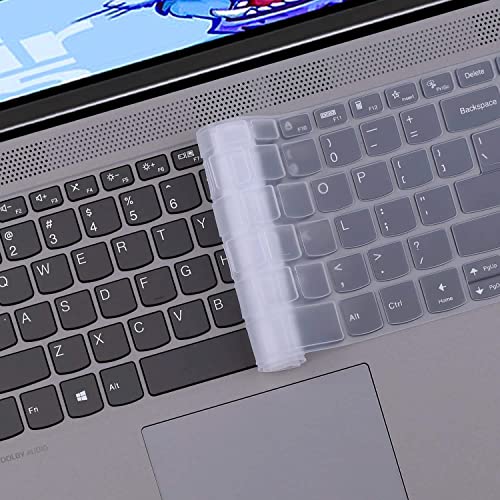 Image of RAYA Silicone Keyboard Skin Cover for Lenovo ideapad Slim3 & Slim5 15.6 inch Laptops | ThinkBook 15 and Lenovo V15 Laptop Keyboard Cover (Silicone Clear)