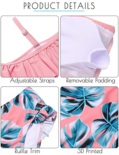 Arshiner Girls Swimsuit Ruffles Flounce Printed Two Pieces Bikini Set Swimwear Bathing Suits #TOP4