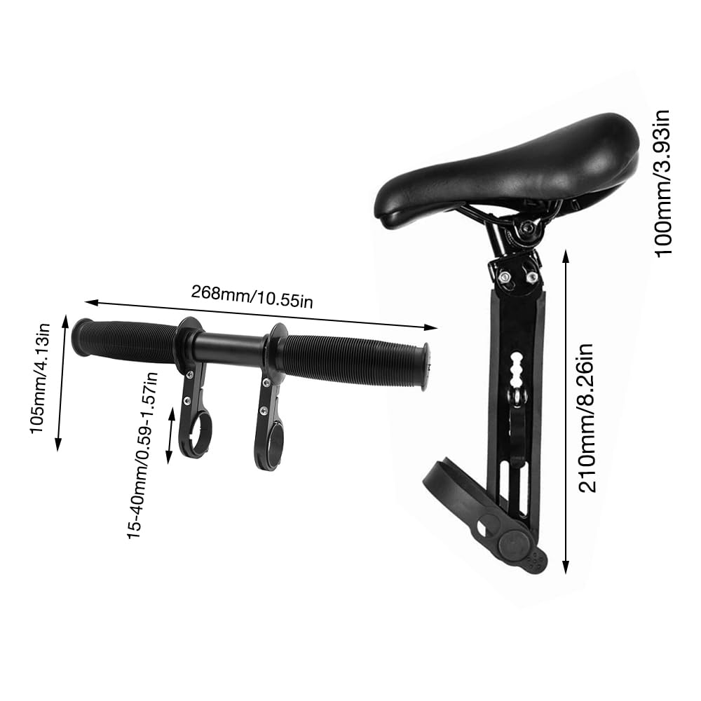 Siège de vélo pour enfants avec fixation de guidon, siège de vélo amovible pour enfants, siège de vélo avant réglable, siège de vélo pour enfants pour adultes pour tous les vélos de montagne