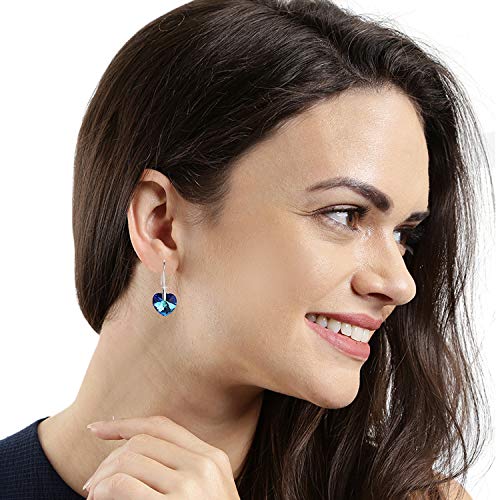 Swarovski Silver Toned Heart Drop Earrings