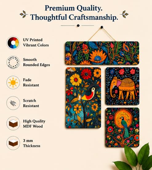 Image of Motivational Quote Wall Hanging for Home Decor | What You Think You Become, What You Feel You Attract, What You Imagine You Create MDF Wooden Wall Art | Office, Living Room & Meditation Decor (WH-39)
