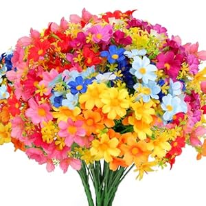 Fumwase Artificial Silk Flowers for Outdoor Faux Flowers 6 Bundle Fake Wildflowers Bulk Spring Summer Flowers Shrubs Plastic Daisies Flowers UV Resistant for Home Indoor Garden Patio Lawn Decoration Fumwase Artificial Silk Flowers for Outdoor Faux Flowers 6 Bundle Fake Wildflowers Bulk Spring Summer Flowers Shrubs Plastic Daisies Flowers UV Resistant for Home Indoor Garden Patio Lawn Decoration