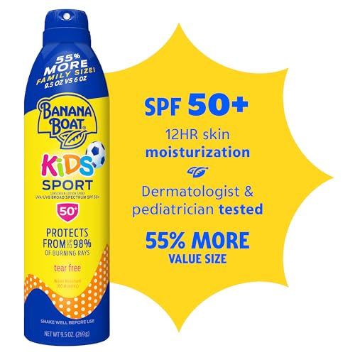 Image of Banana Boat Sport Kids Sunscreen Spray SPF 50, Family Size, 9.5 oz
