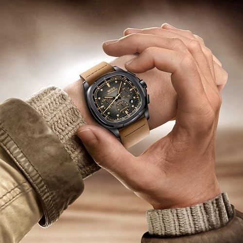 Image of MIDO Multifort TV Chronograph - Swiss Automatic Watch for Men - 41.2 x 42mm Case - Stainless Steel Bracelet Plus Additional Strap
