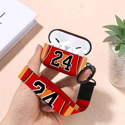 Image of Case for Airpods Pro 2, Special Designed Hot Cartoon Pattern Airpods Pro 2 Case Cover Compatible Airpods Pro 2nd Generation 2022 for Men Women,Red Jersy 24