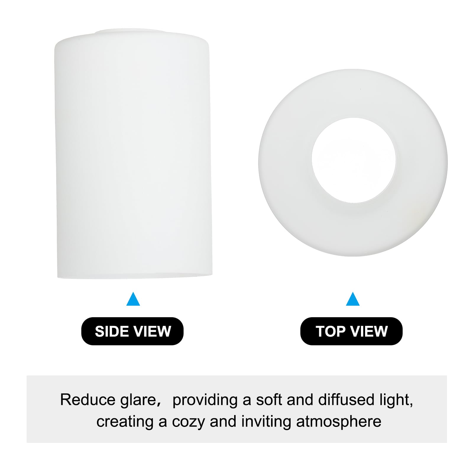 PATIKIL 6 x 4 Inch White Frosted Glass Shades Replacement - Image 3