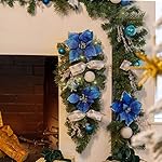 Barton 2X 28 Christmas Teardrop Swag Wreath Ornaments Pre-Lit White LED Garland Battery Powered Front Door Winter Holiday Artificial - Image 3