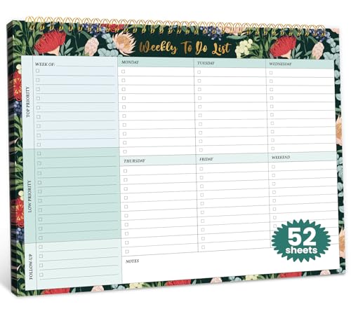 �E�B�[�N���[To Do���X�g������ ���t�Ȃ��V�[�g52��(8.5�C���`×11�C���`) - ���t�Ȃ� �E�B�[�N���[�v�����i�[ ������ �I�t�B�X�f�X�N�A�N�Z�T���[�Ə��Օi - �Z�[�W�u���b�T��