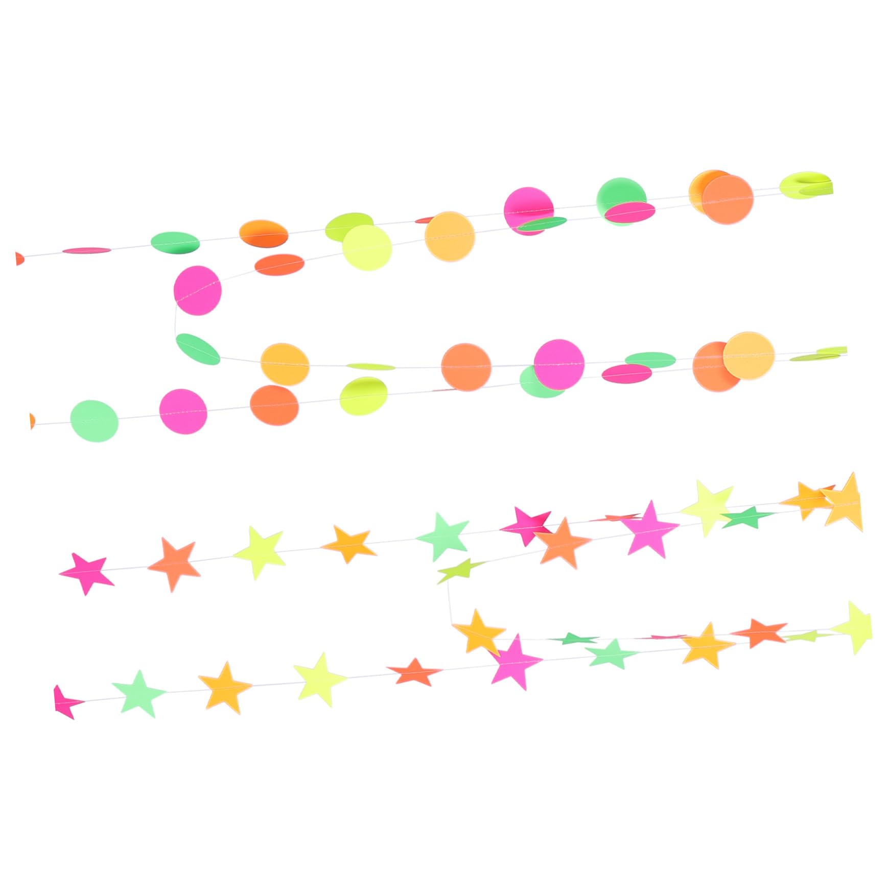 Abaodam 10pièces Guirlande Lumineuse Papier Bannières Fluorescentes pour Décoration De Fête Anniversaire Et Événements Idéale à Suspendre sur Murs Et Portes Effet Neon sous