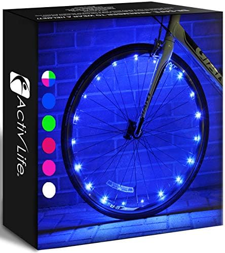 Activ Life 2-Tire Pack LED Bike Wheel Lights with Batteries Included, Get 100% Brighter and Visible from All Angles for Ultimate Safety and Style