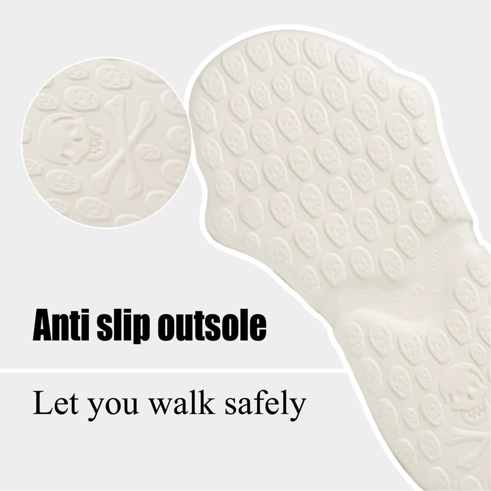 Asifn Skull slides zapatillas de ducha para mujeres sandalias interiores para hombres Eva gruesas y suaves con los dedos abiertos sandalias de piscina de playa interior y exterior