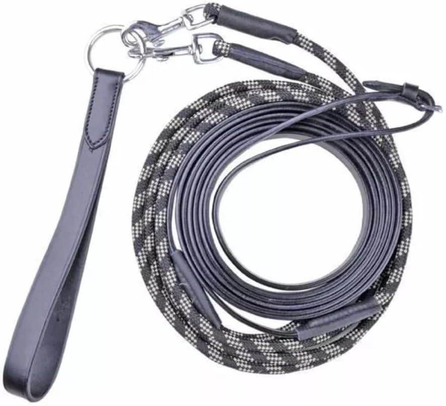 Horse Draw Reins Soft Grip Leather Pony Riding Equestrian Schooling Training Aid