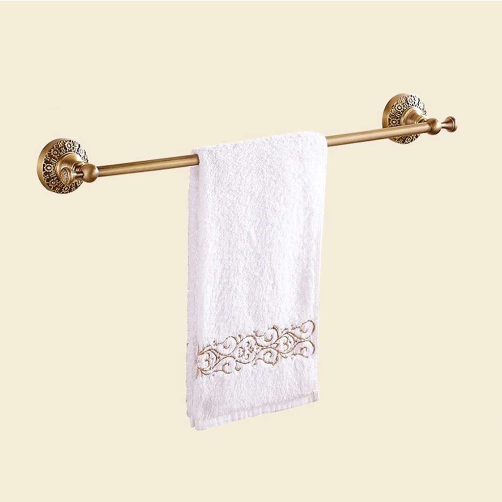 GLETSF Towel Racks,Towel Rail For Bathroom,European-Style Hand Towel Holder,All-Copper Antique Bath Towel,Toilet Towel Rail,Retro Bathroom Rack/Towel Rack/A Elegant-Single Rod-a