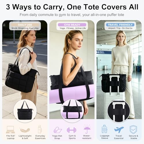 Bolso Tote Acolchado para Mujer con Correa para Yoga miniatura 2