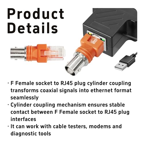 4 adaptadores BNC hembra a RJ45 para red miniatura 5