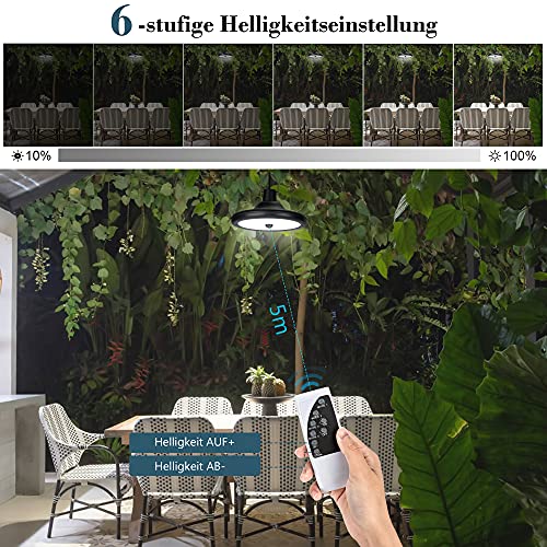 JACKYLED LED Solar Hängelampen für Außen Innen, 5m Kabel Hängend Solarlampen für Außen mit Bewegungsmelder, 4 Modi… – Bild 5