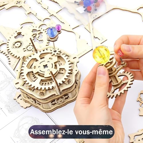 ROKR Puzzle en Bois 3D Modèle Mécanique,Boîte à Musique Starry Night,AMK51 – vue 4