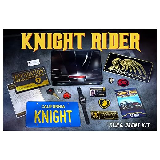 Doctor Collector Knight Rider F.L.A.G. Agent Kit, offizielle Sammleredition mit Nummernschild, Uhr und ikonischen Accessoires in Einer Metallbox