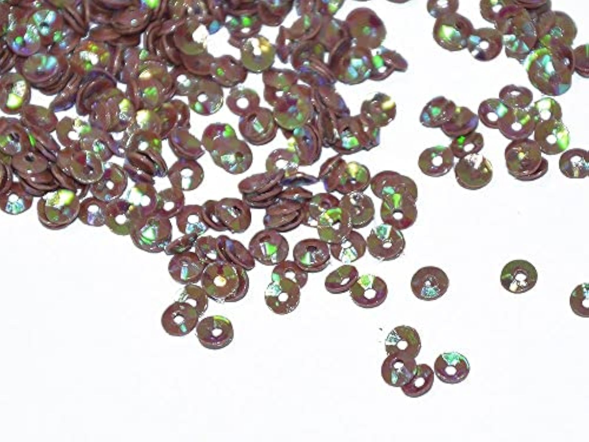 5mm Brown Rainbow Bowl Plastic Sequins, Pack of 250 Grams