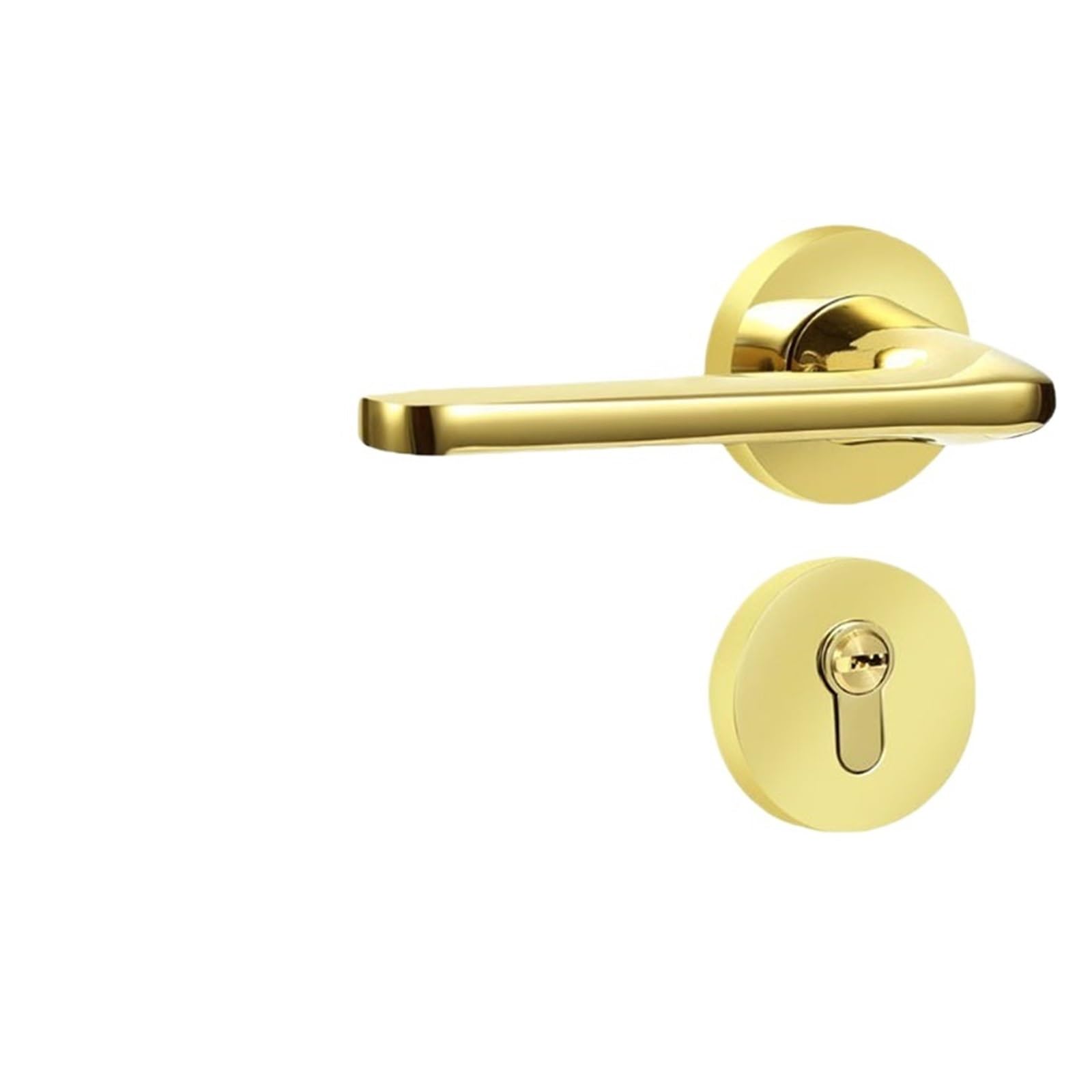 ZONSHJDKR Aluminum Alloy Bathroom Door Lock Indoor Silent Furniture Hardware Handle(58 Magnetic Aluminum Shell)