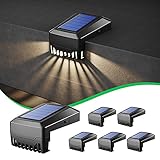 ☀️【Luz Confortable】 Luces solares led exterior jardin emite una luz cálida de 3000K, creando un hermoso paisaje en la noche. Ilumina sus escalones, escaleras, rellanos y vallas. Hace que sea más seguro para su familia subir y bajar las escaleras por la noche.