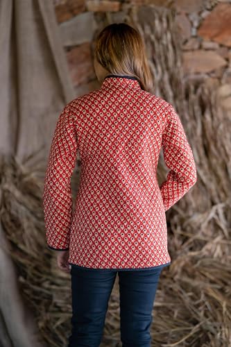 Image of Reversible Jacket for Women | Double Sided Quilted Jacket | Reversible Winter Jacket for Women | Stylish Ethnic Printed Jacket | Warm & Comfortable Casual Outerwear