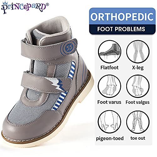 princepard Kids orthopedic shoes, High-top Corrective Shoes for Toddlers with Arch and Ankle Support, Suitable for X/O Legs and Flat Feet2