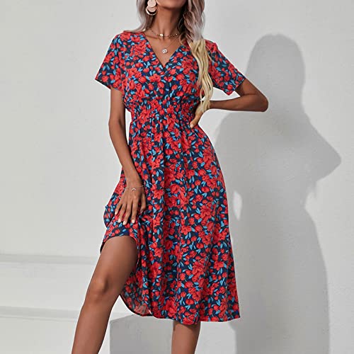 Robe en mousseline longue coupe évasée et manches courtes fluides