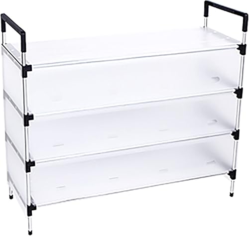 Airbin Zapatero de 4 niveles, estante de almacenamiento a prueba de polvo con capacidad para 12 a 16 pares de zapatos, organizador de estante de