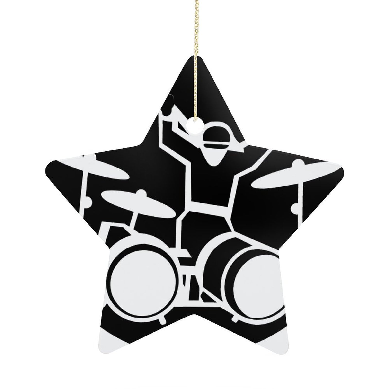 Fodpand Women's Style Drummer Ornament With String, Keepsake Hanging Decorations,Ceramic Ornaments For Men Indoor Home Holiday Party Gifts