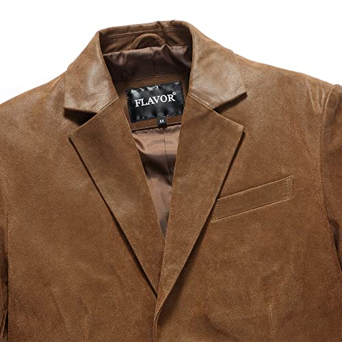 Image of FLAVOR Men's Real Leather Blazer Classic Leather Jacket