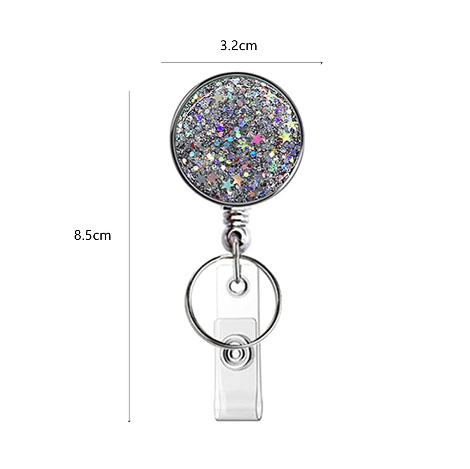 FZLANQ 3 Pcs Retractable Badge Holders Glittery Badge Clips Nursing Badge Reel Retractable ID Holder Retractable Badge Reels for Nurse Teacher Student - Image 2