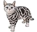Produktbild Dehner Dekofigur Katze stehend getigert, ca. 40 x 16 x 29 cm, Polyresin, grau