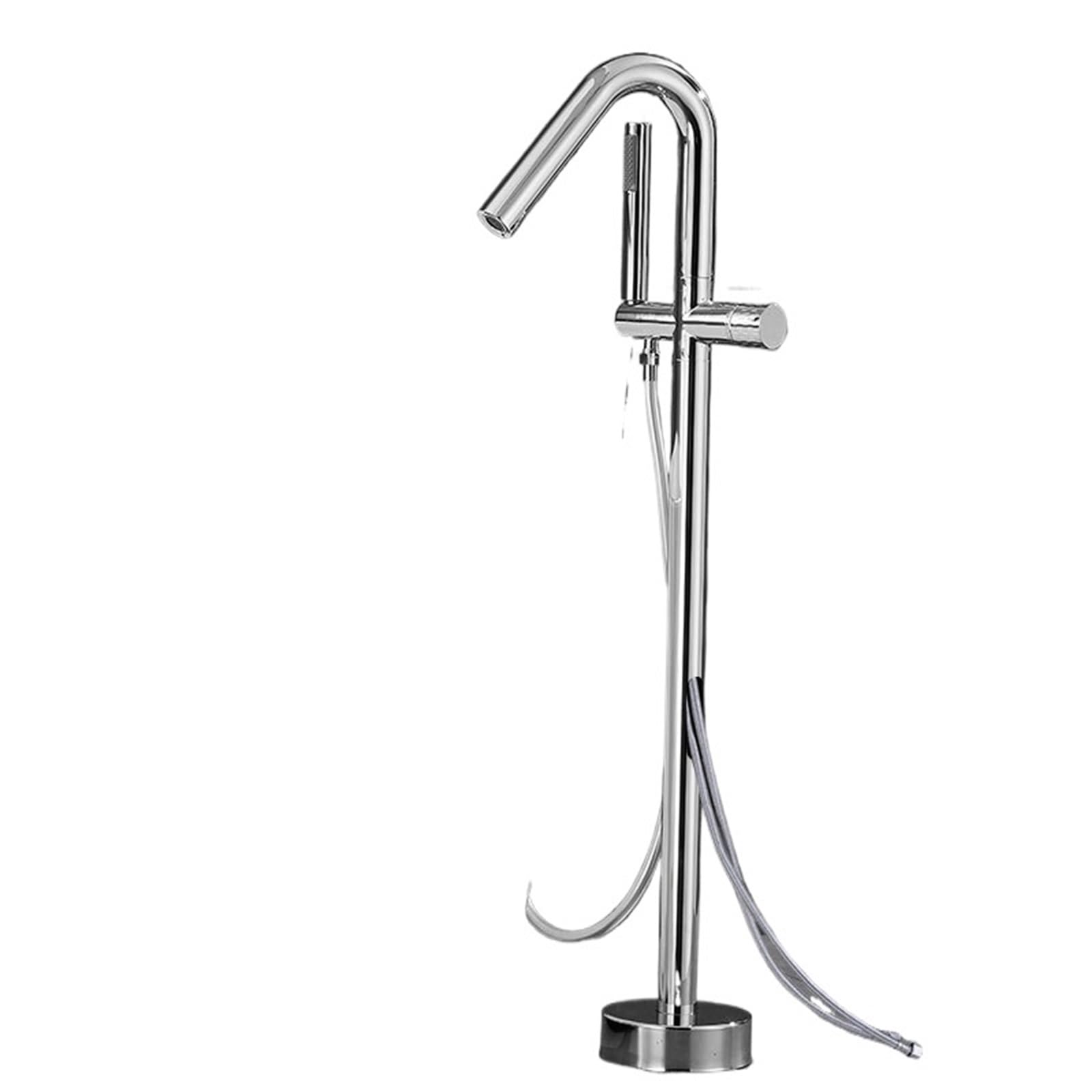 Floor Mounted Tub Filler Faucets Freestanding Bathtub Faucet Bath Stand Alone Shower with Handheld Sprayer