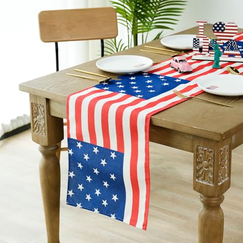 Ooksen TBRFST72 Table Runners, American Flag Table Runners thumb #5