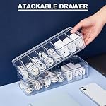 2 Pack Cable Organizer with 20 Wire Ties, Clear Plastic Cord Charger Storage Box with Clear Lid for Home Office Desk Organization and Accessories
