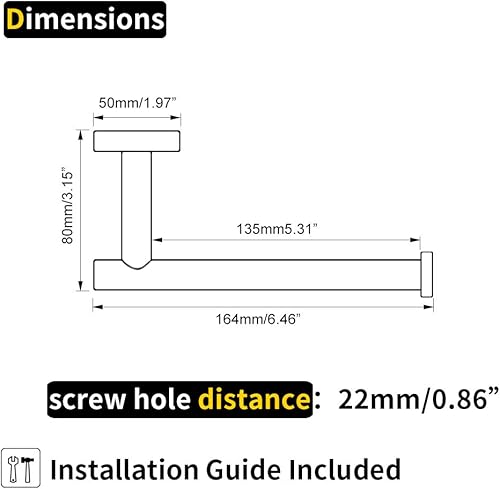 Miniatura 6 de GERZ Soporte para papel higiénico de baño SUS 304 de acero inoxidable para rollo de papel de seda, soporte de pared, acabado cepillado
