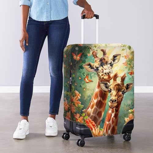 Personalized Luggage Cover for Suitcase Funny Baggage Covers Fit 25-28 Inch Animal Giraffe Suitcase Protector Elastic Luggage Covers for Kids Adult2