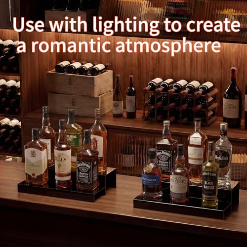 Image of JUESHA 2 Tier Liquor Bottle Display Shelf