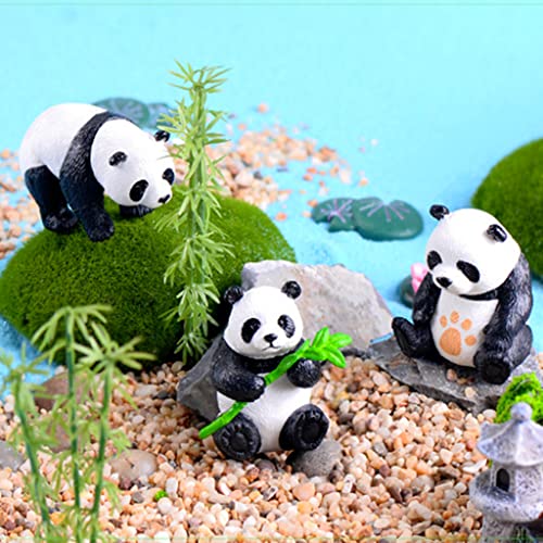 Ymeibe 100pcs Model Miniature Bamboo Trees Panda Cake Decoration Landscape Green Plastic Little Toy Trees 3.2-5.9 inch 4 Scale 1:75
