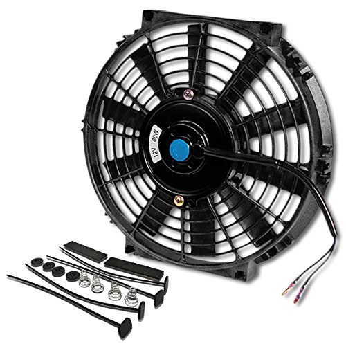 DNA Motoring 10 Inch High Performace Electric Cooling Slim Radiator Fan