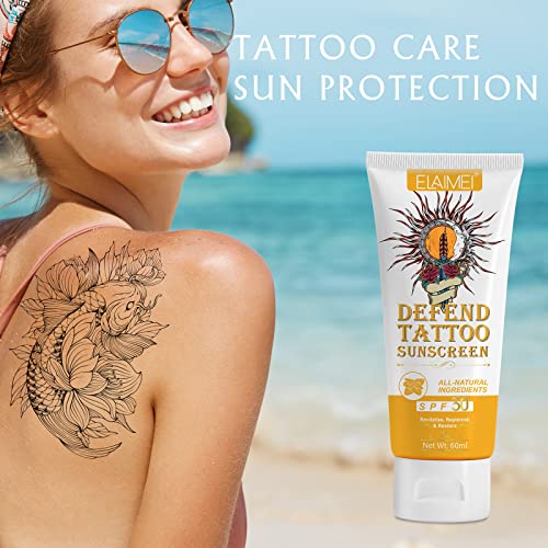 CCKULOOB Premium Tattoo Care Sunscreen, Defend SPF 30+ Sun Protection UVA/UVB Rays Protection - Image 3
