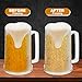 4 Pack Freezer Beer Mugs, 16 oz Clear Double Wall Gel Frosty Ice Mugs with Gel, Plastic Beer Mugs with Handles for Freezer, Parties and Gifts