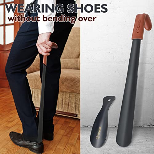 Image of ZOMAKE Long Shoe Horn for Seniors Men,Metal Shoehorn Long handle for Boots, Shoe Spoon Helper