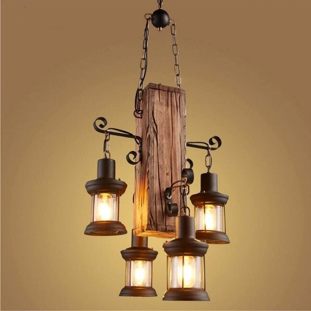 Lustre en métal en bois E27 pour corriger un éclairage de bar trop sombre ou froid